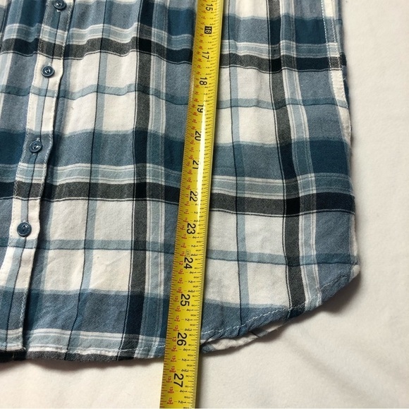 Garage Blue, Black & White Plaid Long Sleeve Button Down Shirt Size Small - Picture 7 of 8
